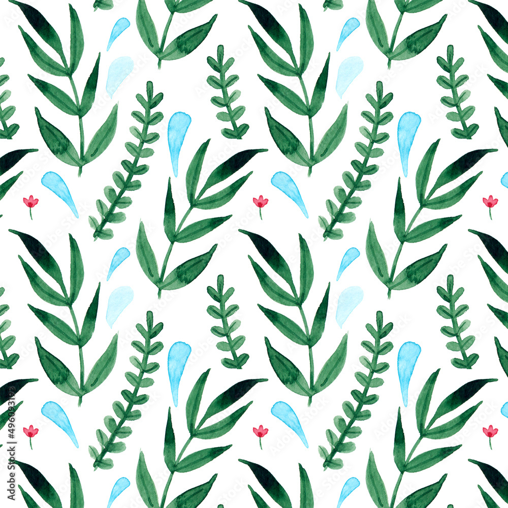 Fototapeta premium seamless watercolor patterns from eggs and plants