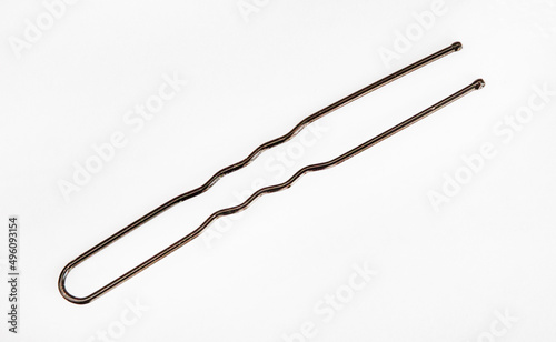 Close up of hair pins or bobby pins, isolated on white