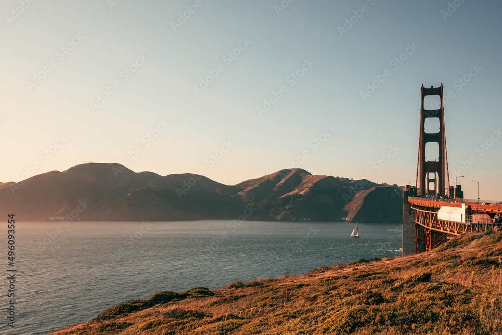 golden gate bridge at sunset in san francisco golden gate bridge at sunset in san francisco