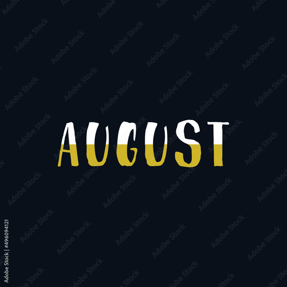 August month name. Vector illustration for poster, card, calendar ...