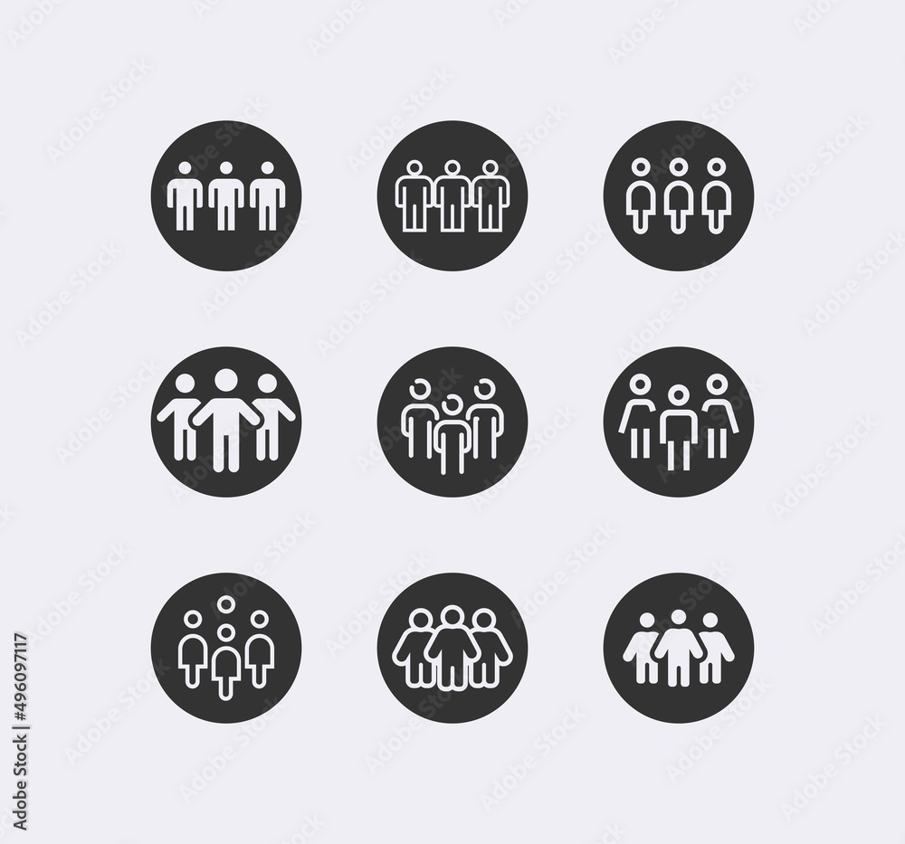 Fototapeta premium People, business team vector icon set