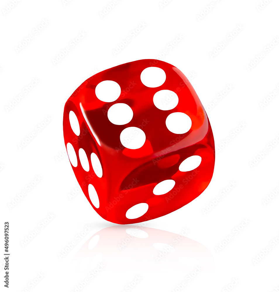 red playing dice isolated on a white background red playing dice isolated on a white background