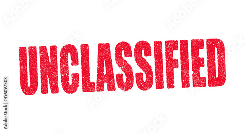 Vector illustration of the word Unclassified in red ink stamp