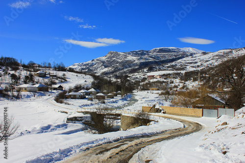Mountains in the village of Afurdzha. Azerbaijan.
