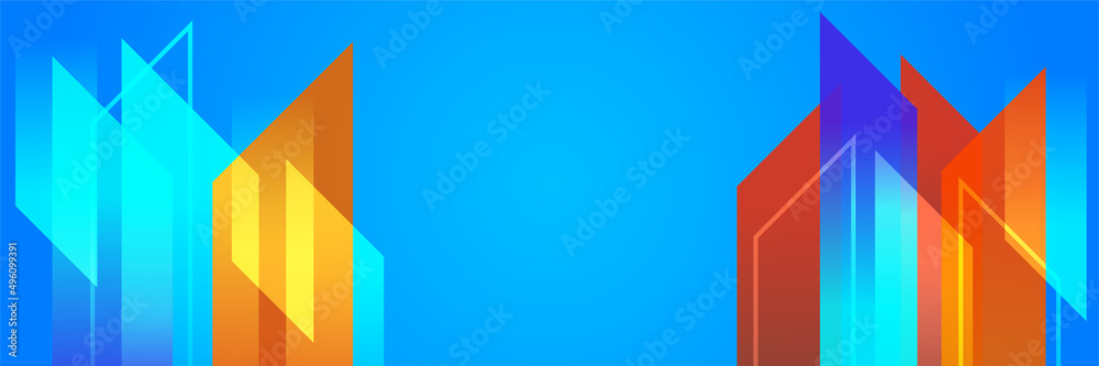 Modern blue geometrical abstract banner background. Business or technology presentation design template, brochure or flyer pattern, or geometric web banner Modern blue geometrical abstract banner background. Business or technology presentation design template, brochure or flyer pattern, or geometric web banner