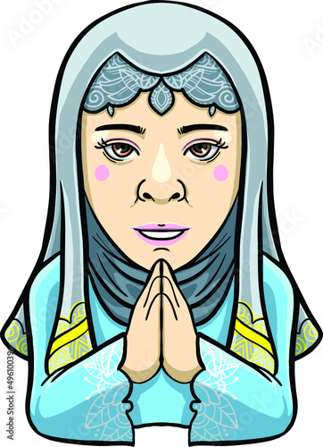 the Moslem woman in a veil 