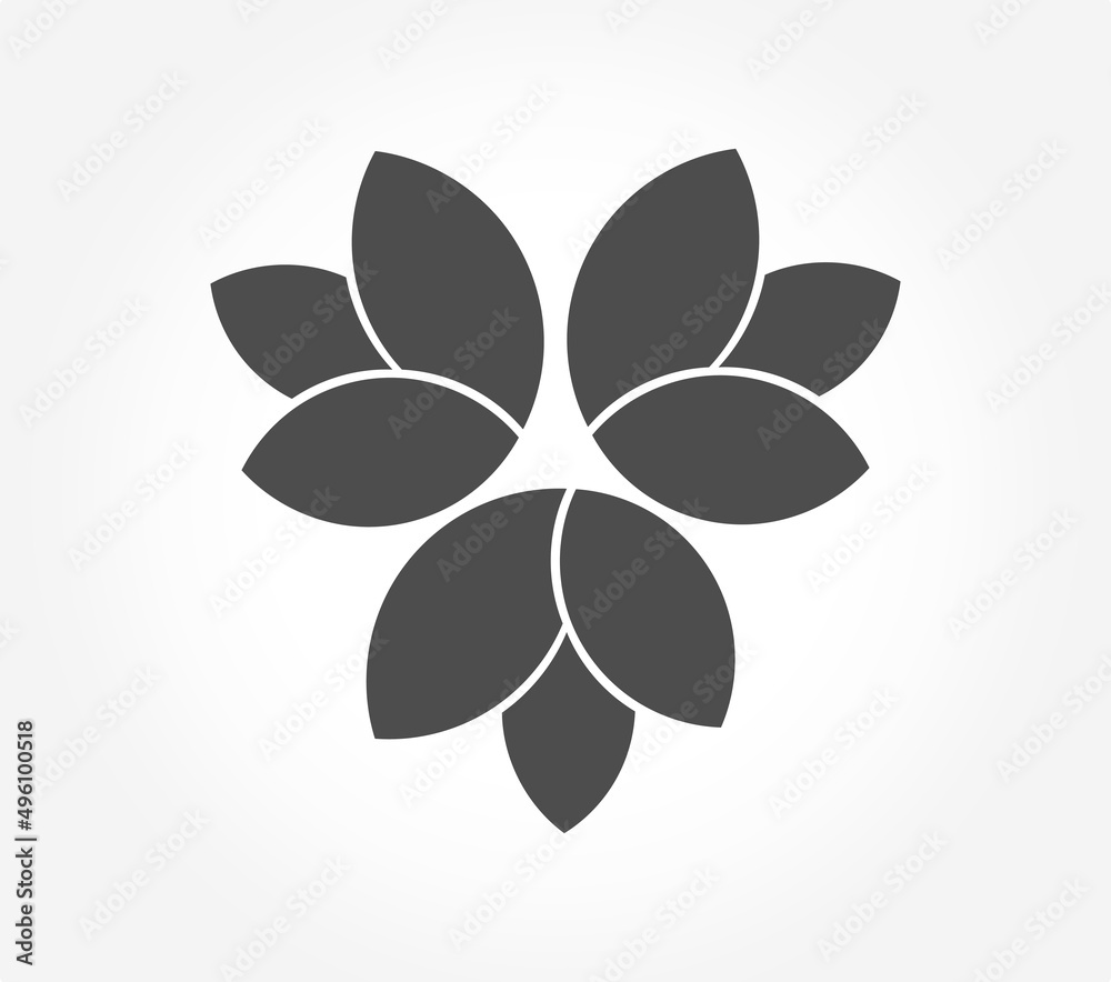 Leaves or flower icon symbol.