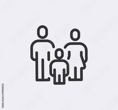Immigration, refugees line icon set