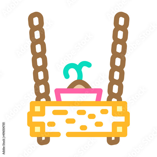 hanging planter box color icon vector. hanging planter box sign. isolated symbol illustration