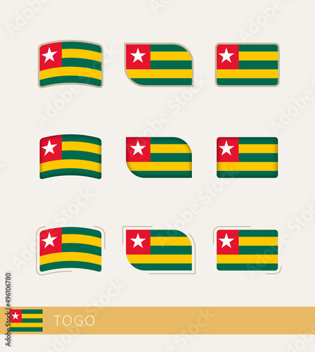 Vector flags of Togo, collection of Togo flags.