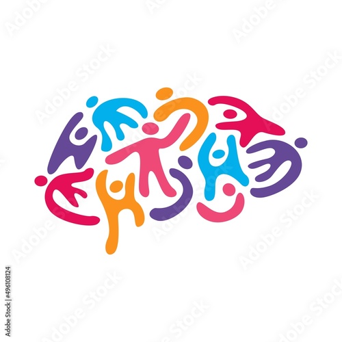 brain colorful vector icon illustration