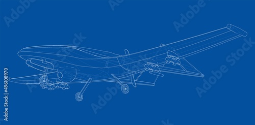 Military Predator Drone. Vector
