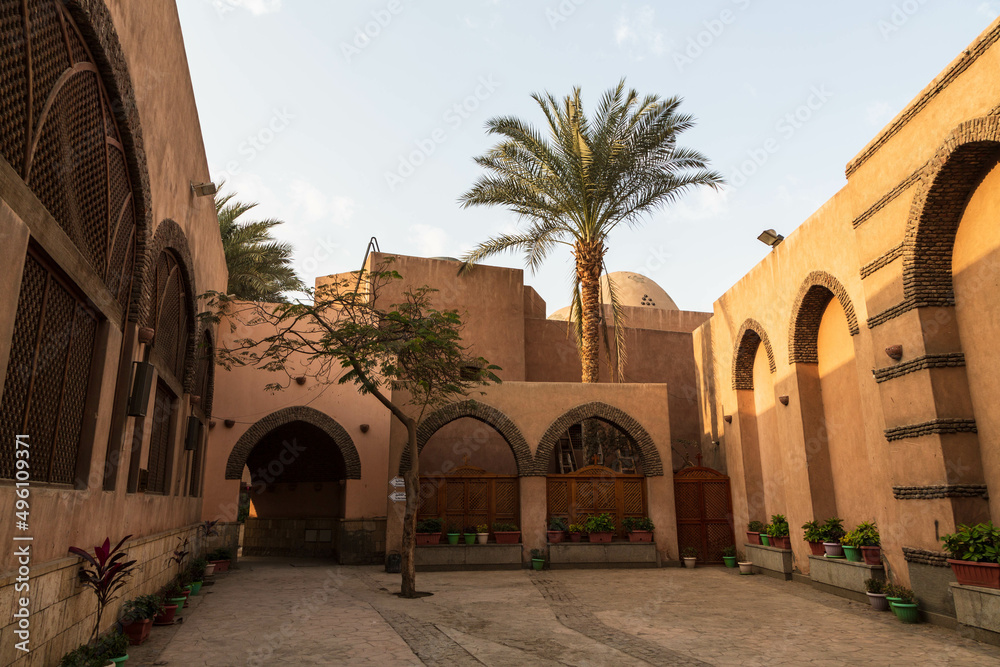 Courtyard in Coptic Cairo. Cairo, Egypt