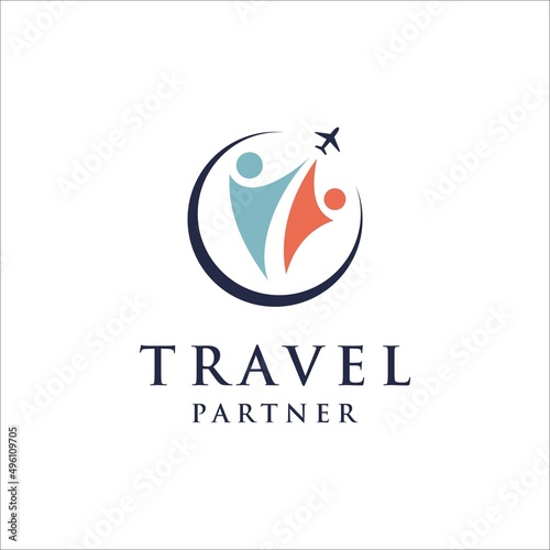 travel partner logo vector isolated on white background