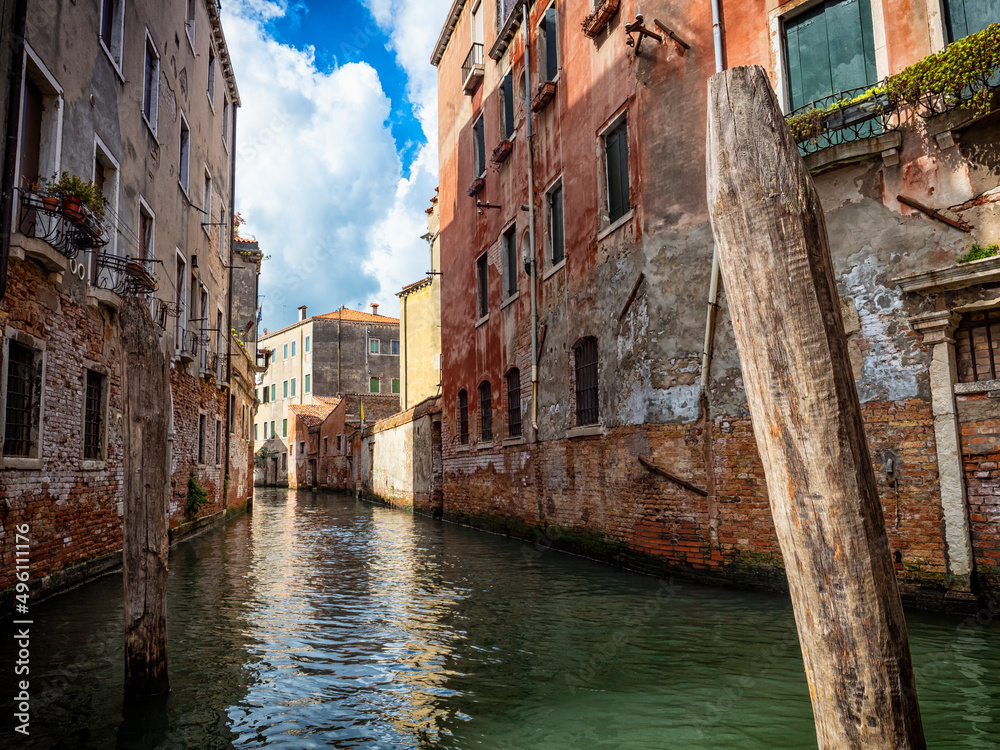 Venice canal in a summer day