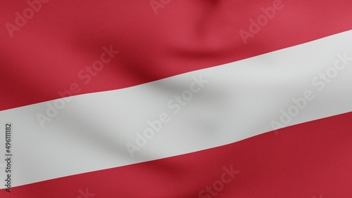 Bilde på lerret National flag of Austria waving 3D Render, flagge osterreichs nation Austria, Au