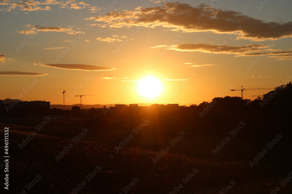 Obraz premium sun sunset sundown sunshine sjky