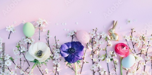 easter eggs and flowers - s...