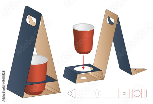 Fotografering Box packaging die cut template design. 3d mock-up