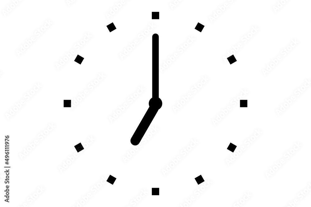 Black clock icon isolated on white background Black clock icon isolated on white background