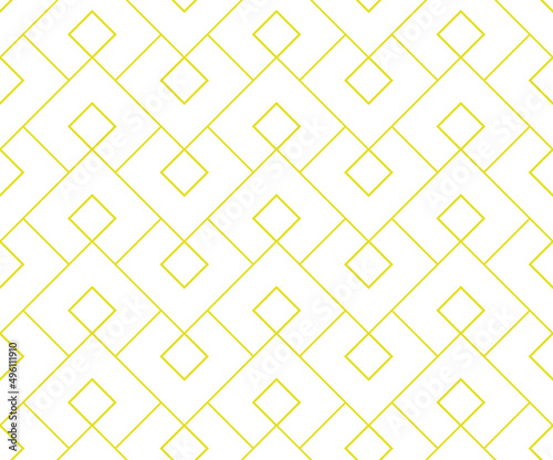 The geometric pattern with lines. Seamless vector background. White and yellow texture. Graphic modern pattern. Simple lattice graphic design