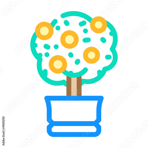 citrus tree color icon vector. citrus tree sign. isolated symbol illustration