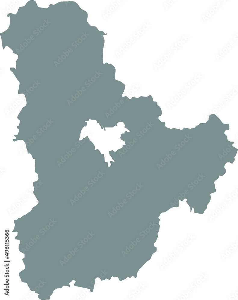 Gray flat blank vector map of the Ukrainian administrative area  of KYIV OBLAST, UKRAINE