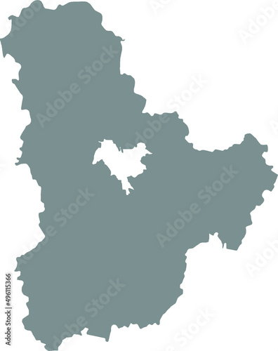 Gray flat blank vector map of the Ukrainian administrative area of KYIV OBLAST, UKRAINE