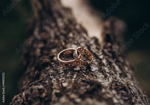 Wedding rings background texture. selective focus