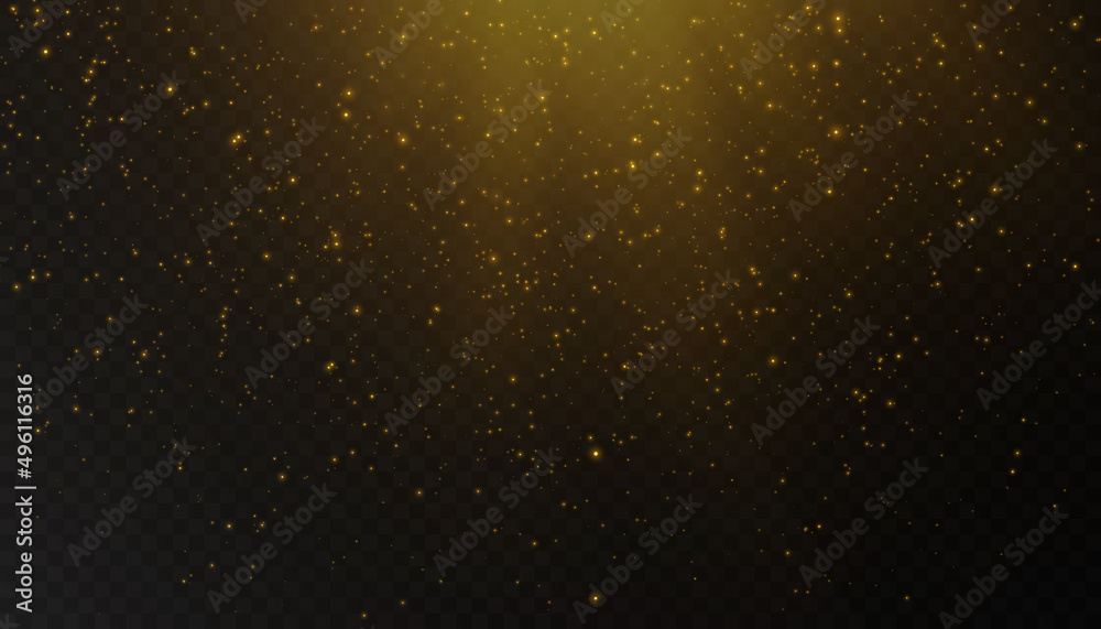 Conceptual light background of falling rays of light with many sparkles. Vector