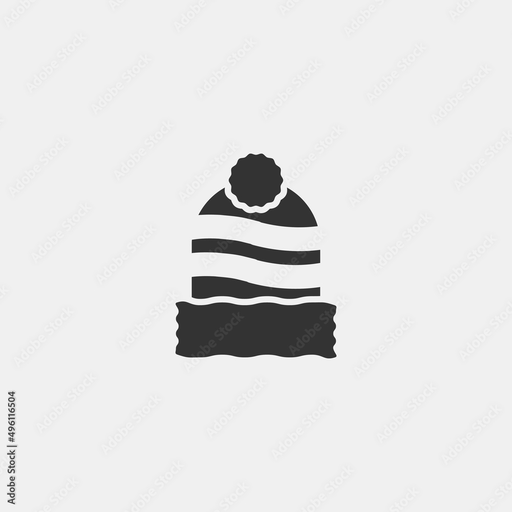 Hat_cold vector icon illustration sign Hat_cold vector icon illustration sign