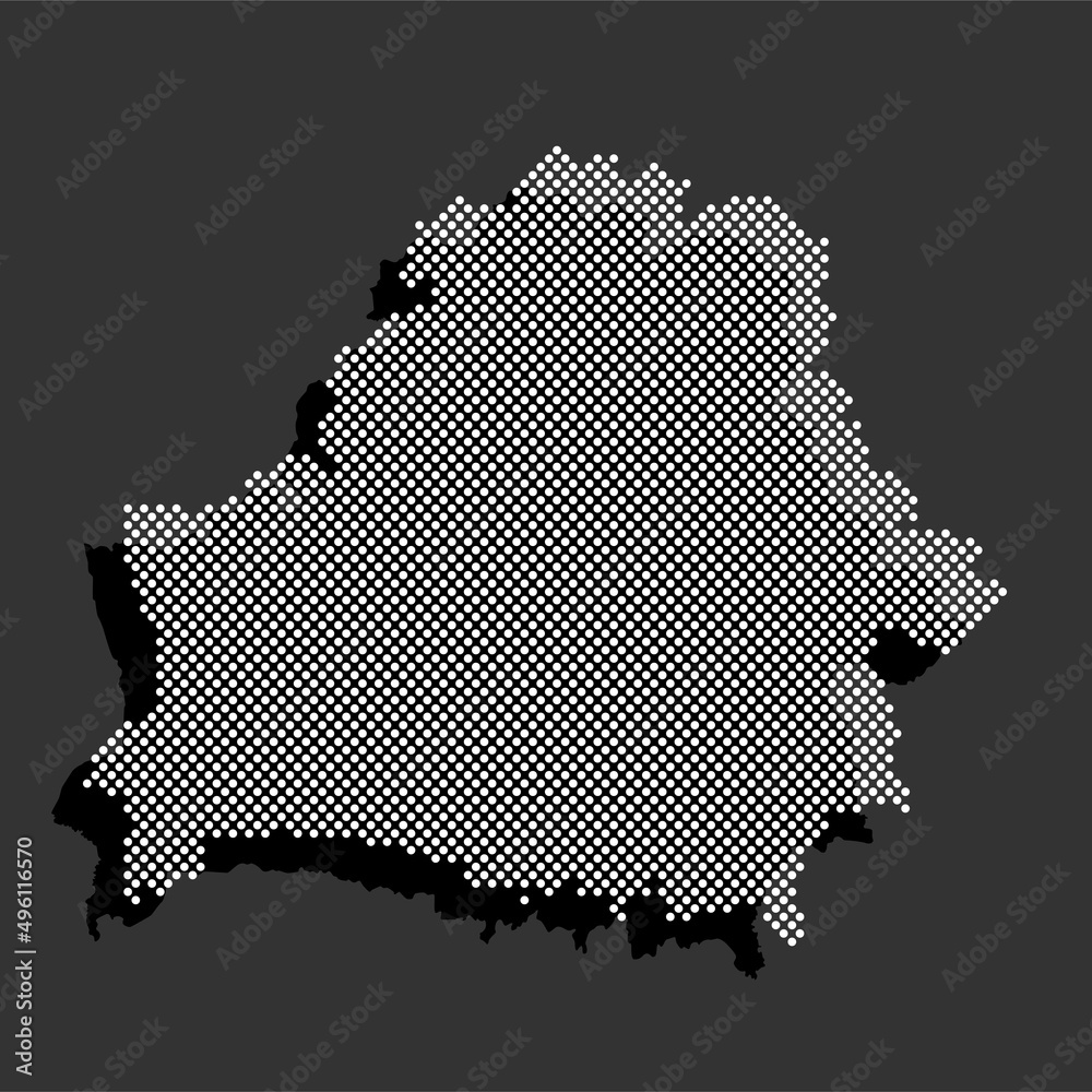 Vector map Belarus from dots, digital template