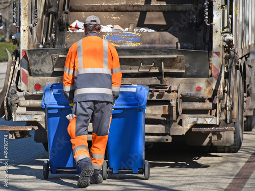 Garbage truck on the city street
