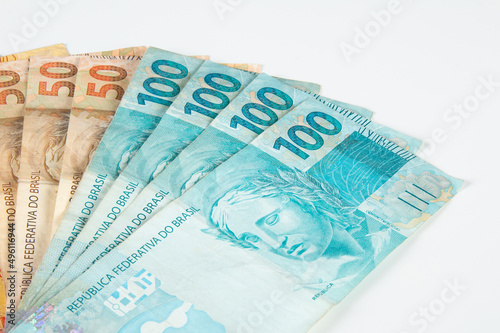 Brazilian money banknotes. Brazilian finance concept