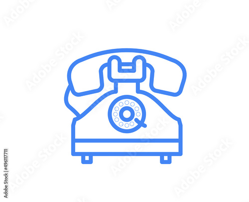 Retro telephone isolated on white background