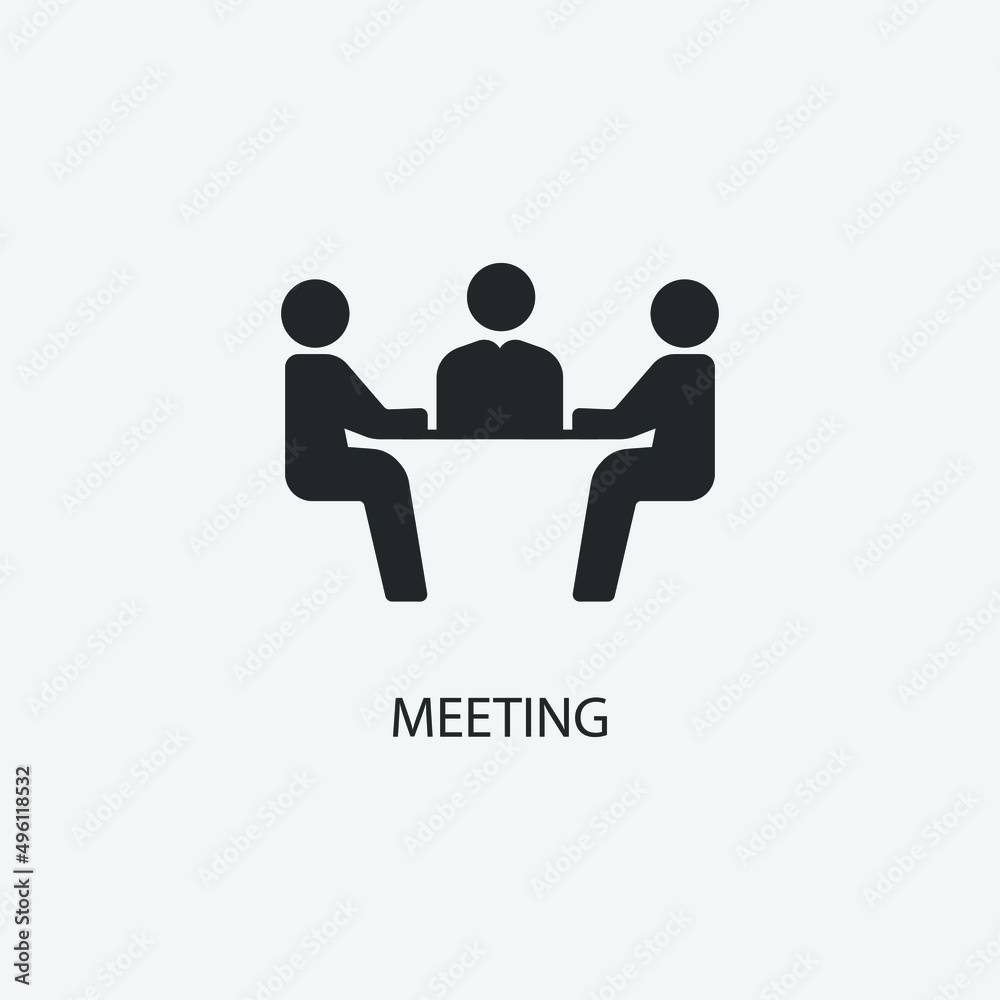 Meeting vector icon illustration sign Meeting vector icon illustration sign