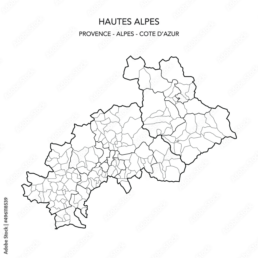 Map of the Geopolitical Subdivisions of The Département Des Hautes ...