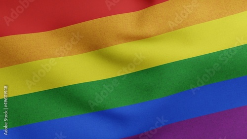Rainbow flag LGBT waving 3D Render, gay pride or LGBT pride flag textile, Gayborhood Philly Pride Flag, Lesbian and gay rights