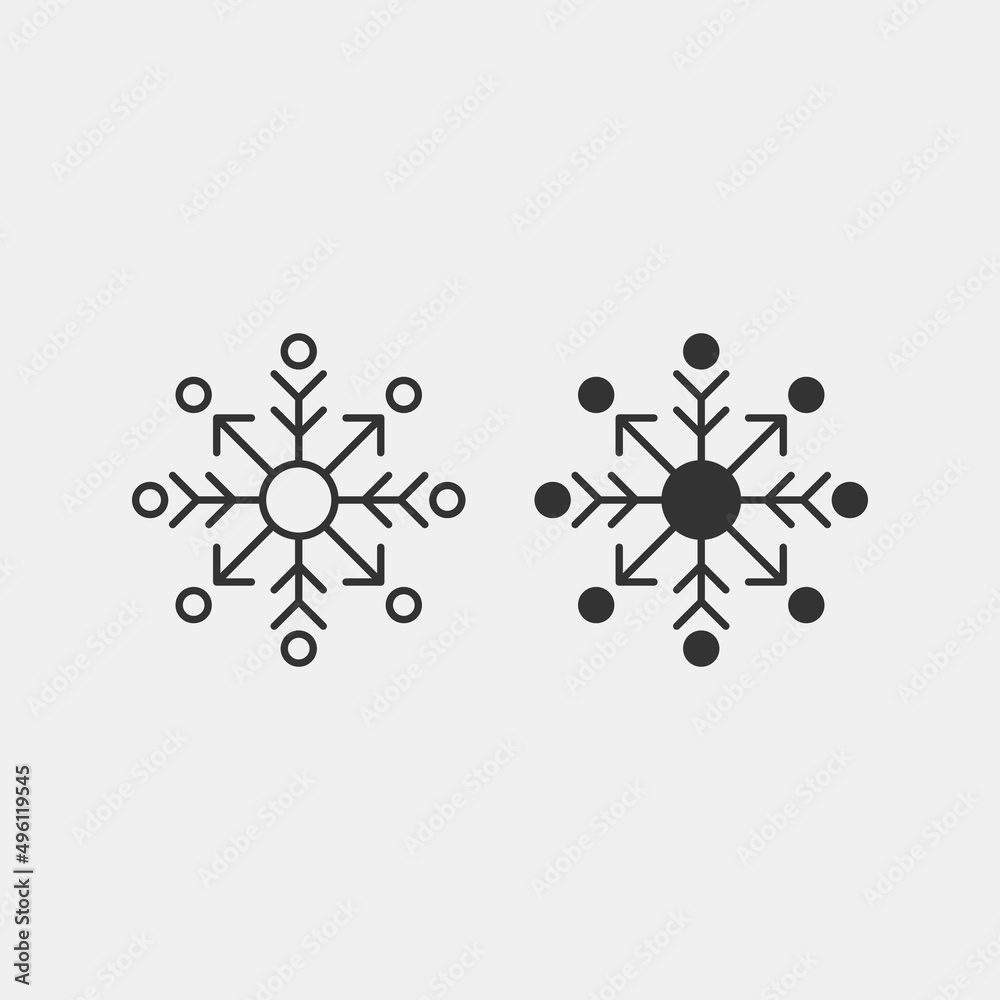 Snowflake vector icon illustration sign Snowflake vector icon illustration sign