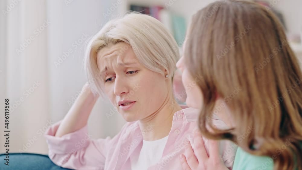 Lesbian woman supporting and encouraging her blond girlfriend, relationship Lesbian woman supporting and encouraging her blond girlfriend, relationship