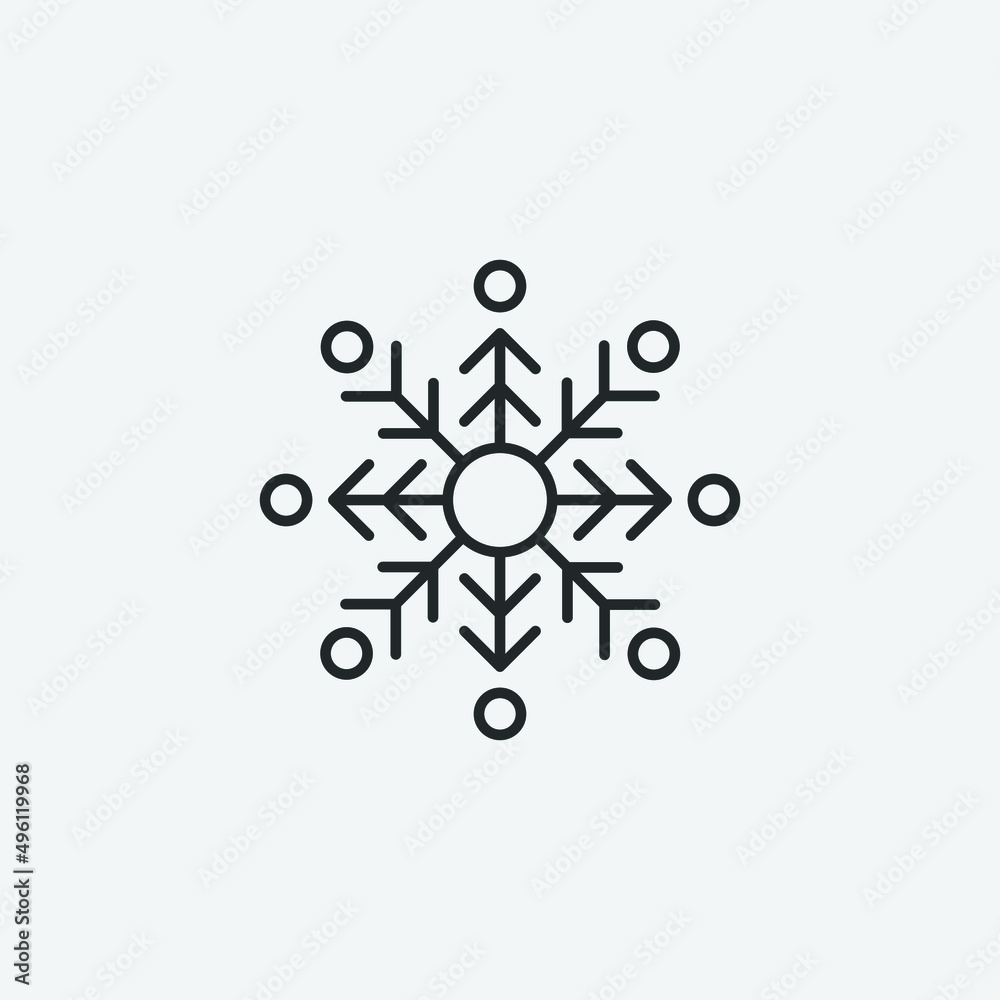 Snowflake vector icon illustration sign Snowflake vector icon illustration sign