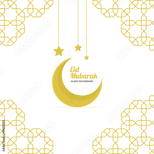 Islamic background eid mubarak vector