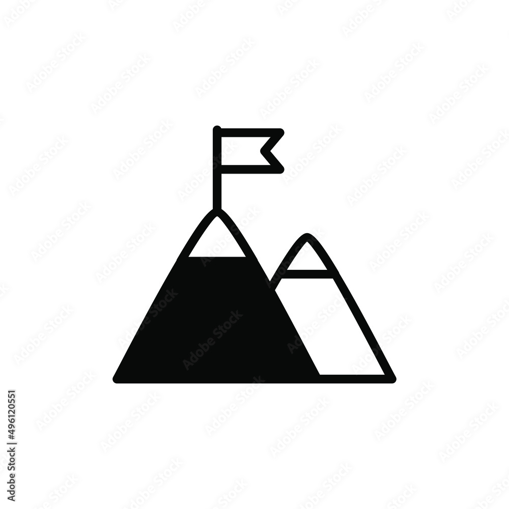Mountain, Hill, Mount, Peak Solid Line Icon Vector Illustration Logo Template. Suitable For Many Purposes. Mountain, Hill, Mount, Peak Solid Line Icon Vector Illustration Logo Template. Suitable For Many Purposes.