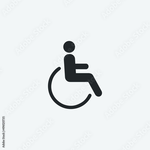 Wheelchair vector icon illustration sign
