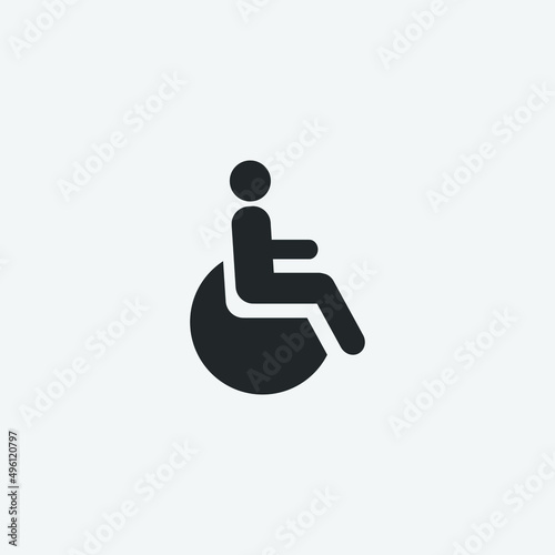 Wheelchair vector icon illustration sign
