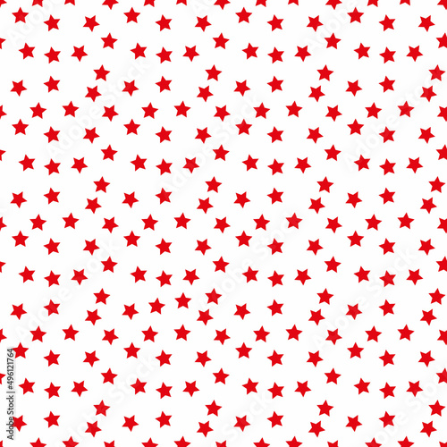 Seamless pattern of red stars. Template pattern for simple backgrounds. Flat Style