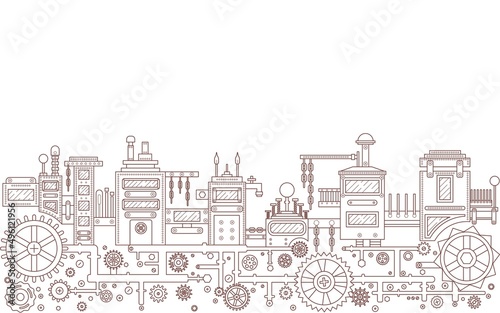 Steampunk city. Sample.