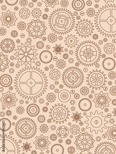 Mechanisms. Steampunk style. Background.