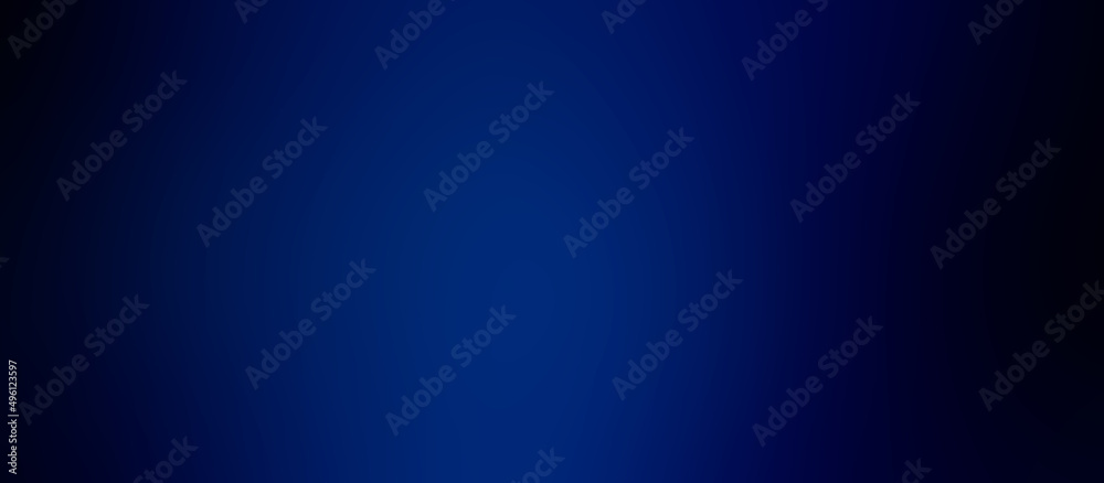 Blurred deep blue color background. Gradient, smooth gradation bright design. Template concept photo