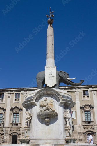 Fountain of Elephant (symbol of Catania) at Piazza Duomo in Catania photo